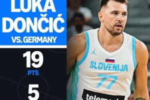 热身赛斯洛文尼亚89-103不敌德国 东契奇24分钟揽19分3板5助🧐