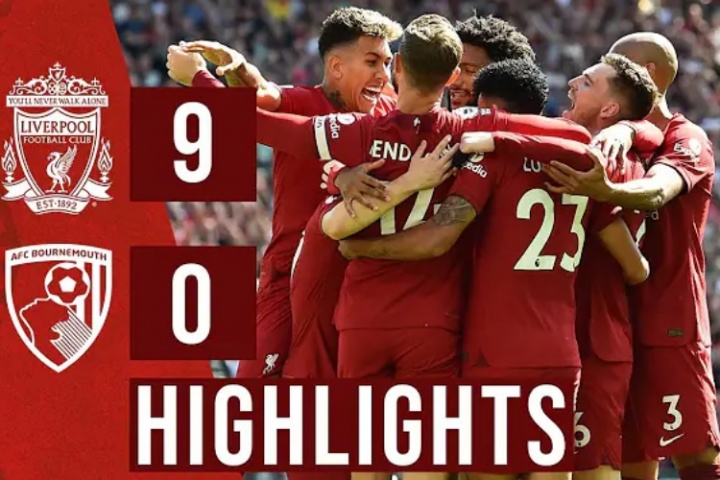 这次会如何？22年英超，红军6人开花，利物浦9-0狂胜伯恩茅斯