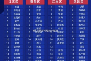 武汉“汉超”公布球员名单，此前随江汉区训练的刘邵子洋未在列