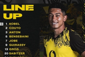 多特vs圣保利首发：吉拉西、阿德耶米先发 小贝林厄姆出战