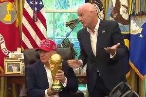 因凡蒂诺说大力神杯属于赢家， 特朗普：可以保留吗，别指望还你