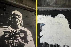 完工仅2天！酋长球场外埃泽壁画遭破坏，创作者:像被截胡一样难受