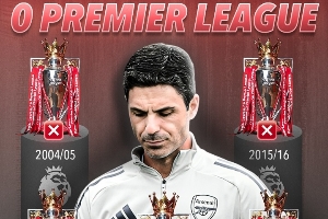 21年了！阿森纳自上次夺英超后已5获亚军 期间经历蓝狐奇迹+3连亚