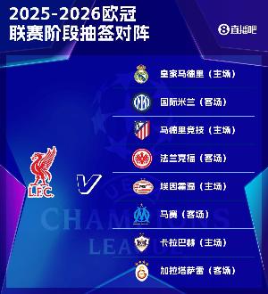 利物浦欧冠赛程：11月5日主场迎战皇马，12月10日客场对阵国米