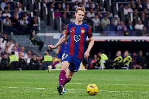 德容：对手非常顽强，巴萨没有达到平时应有的控制力