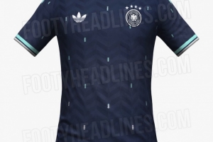 德国队2026世界杯客场球衣揭晓：深海军蓝搭配白色、薄荷色细节