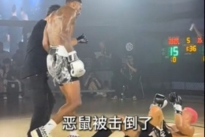 威姆斯vs恶鼠上演八角笼之战 后者首回合便被击倒落地了