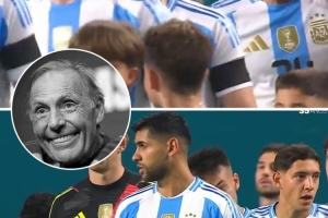 罗梅罗在比赛中戴黑色袖标，悼念去世的博卡主帅鲁索