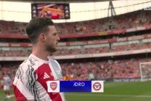 🤣打皇马真是蒙的？赖斯赛前热身任意球，没速度没角度直接打飞