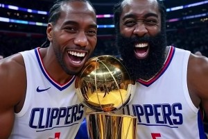 这一幕今年真能实现吗？网友用AI制作小卡&登哥拿着冠军奖杯图片