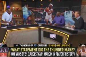 太能整活了🤣皮尔斯用皮带狂抽桌子，模仿雷霆吊打灰熊！