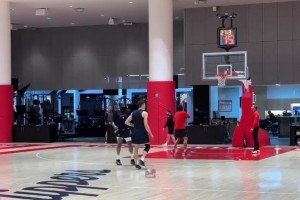 下一场双双爆发？哈登博格丹加练投篮视频7分钟纯享版！