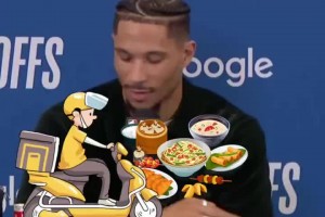 哈特在赛后发布会上直接点起了外卖🍱大头都无语了😅