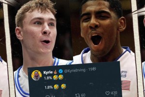 杜克学长都笑嘻了！独行侠获状元签，欧文发推：1.8%🤣🤣