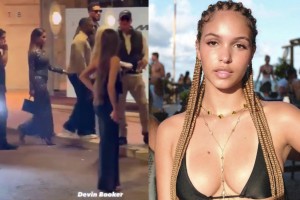 布克带新女友出街：身材出众巴西童颜模特，神似库里