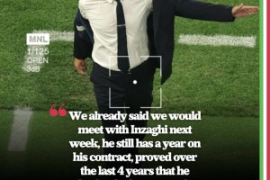 定心丸❤，马洛塔赛后：0-5绝对不会影响小因扎吉在国米的未来