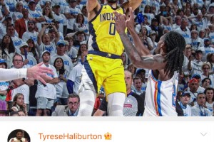 😁哈利伯顿绝杀后都学会中文了：高考加油，逆风翻盘，金榜题名