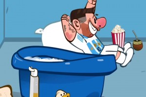 梅西在电视机前看亚马尔夺冠，结果被门德斯一脚踢回家🤣