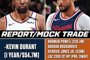 这也太炸裂了！美媒模拟交易：快船送出鲍威尔等3人，换来杜兰特！