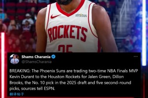 突发💥Shams：杜兰特前往火箭！换格林狄龙10号签5次轮