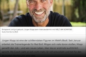 德国世界报采访克洛普：我不再想担任教练了