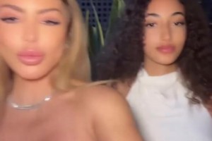 皮蓬前妻与女儿一起拍视频，女儿的颜值也是相当高啊！😍