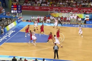 射手的含金量！朱芳雨08年奥运会面对西班牙投进5记三分！