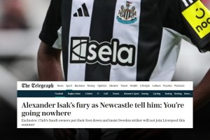 强硬！电讯报：沙特老板明确告知伊萨克不会被卖，绝无可能去红军