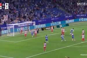 马竞1-1遭扳平！马竞定位球防守失误！卢比奥前插抢点破门！