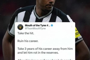 纽卡博主：毁掉他！让伊萨克在预备队中腐烂吧！😡