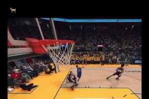 在游戏中过过瘾！网友在2K用库里隔扣文班、姚明、奥胖、老詹😂