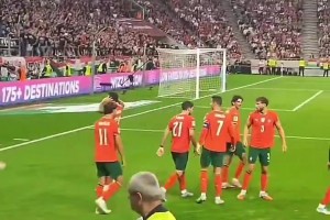 坎塞洛挑衅匈牙利球迷！C罗看到后阻止并向球迷道歉👍