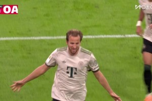 凯恩拜仁生涯100球！迪亚斯禁区内突破分球，凯恩推射破门双响！